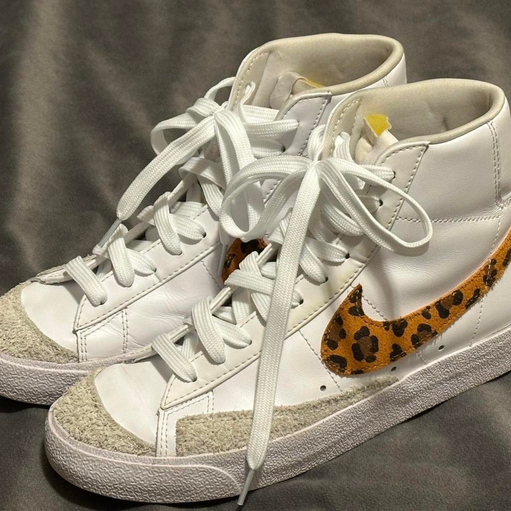 Nike women's Court Hightop Leopard Swoosh